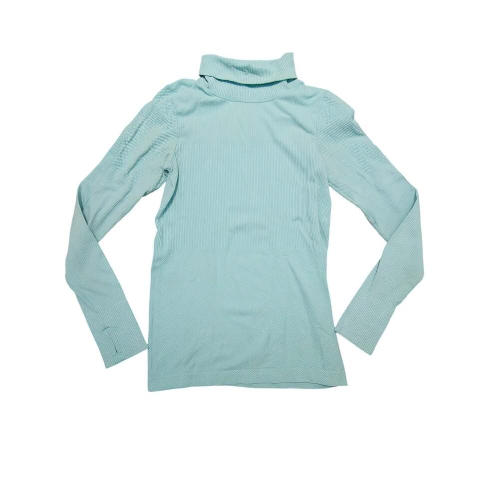 Athleta Momentum Ribbed Turtleneck Long Sleeve Top with Thumbholes